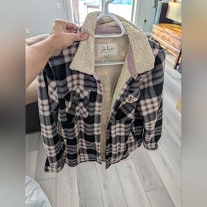 Soho Black, Pink and Cream Checkered Jacket